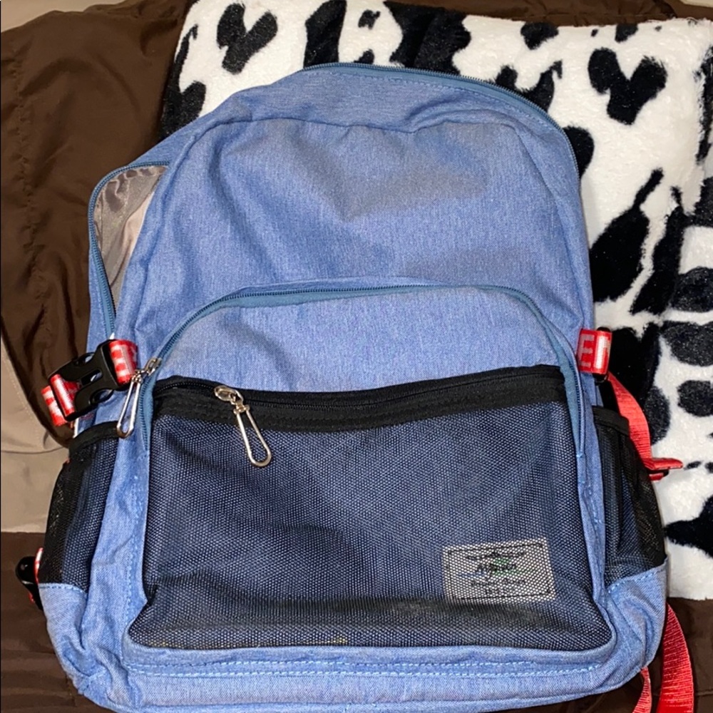 blue backpack
